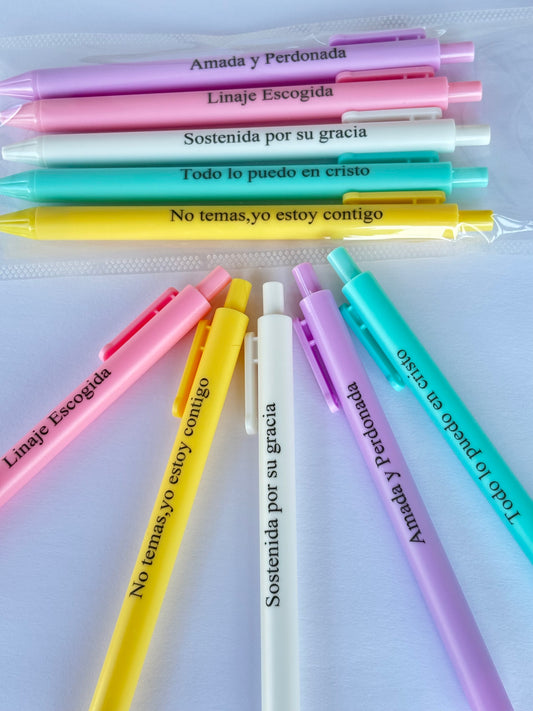 Set de Lapiceros con Mensajes de Fe.