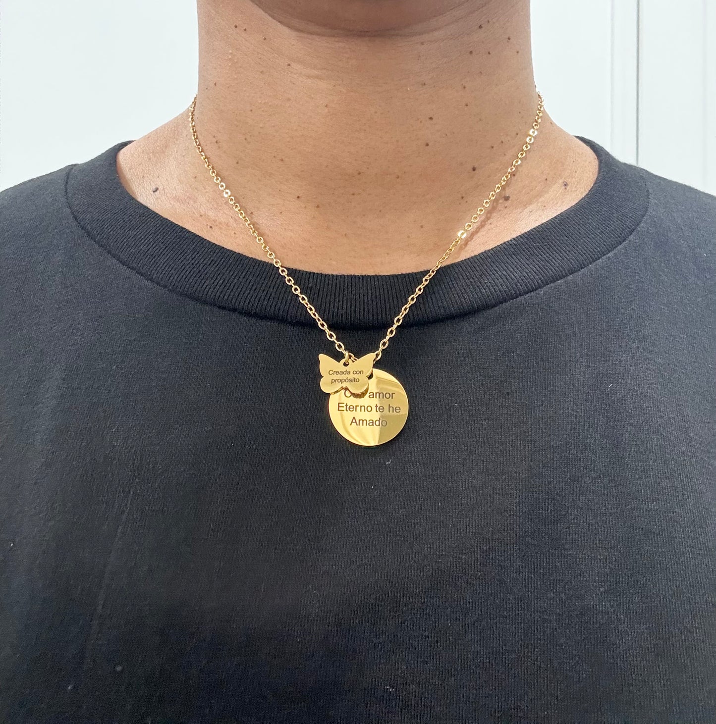 Cadena ,con amor eterno te he amado(con mariposa)